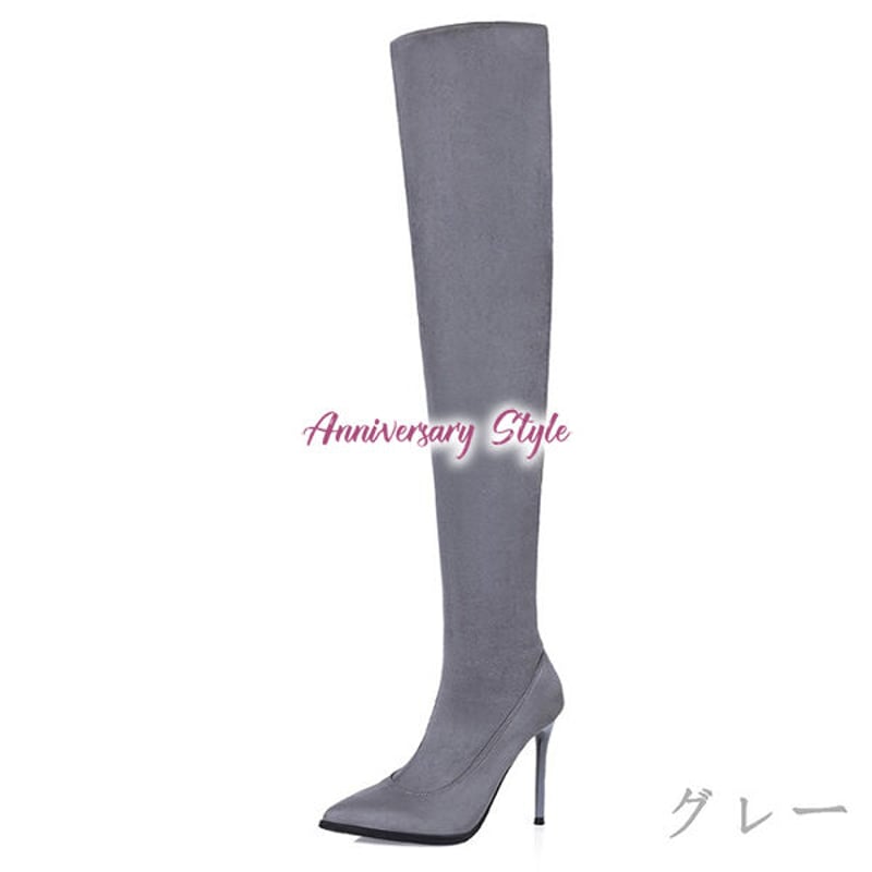 ニーハイブーツ 赤 21.5-24.5cm 黒 グレー 茶 赤 スエード ニーハイブーツ 赤 21.5-24.5cm 黒 グレー 茶 赤 スエード