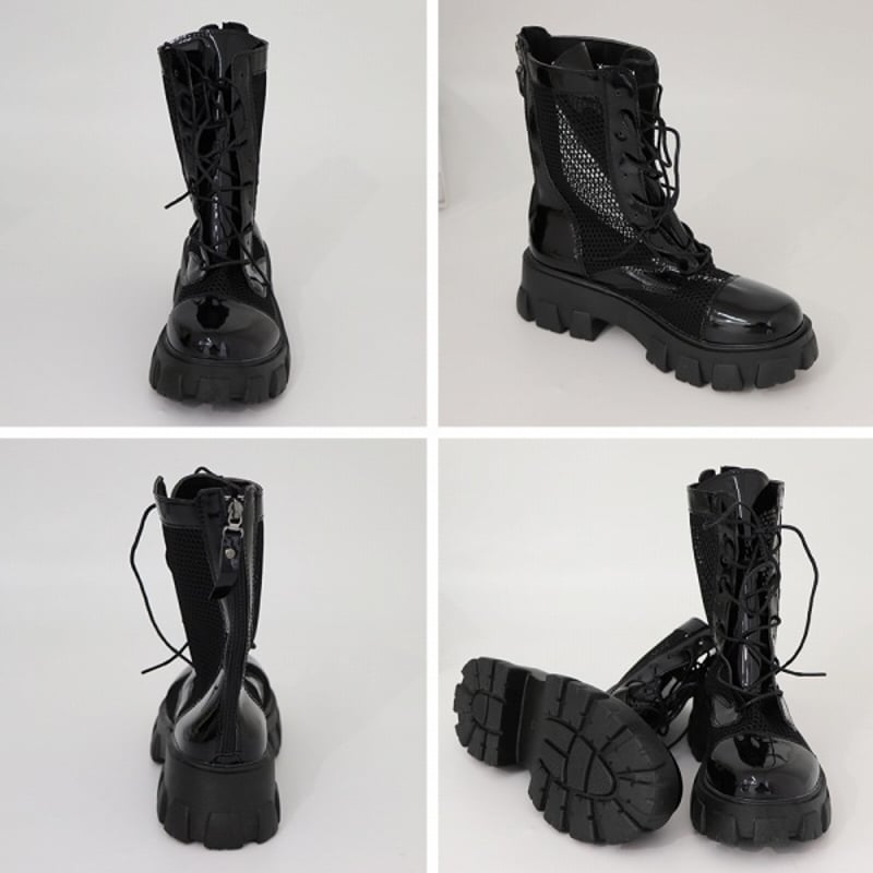 サマーブーツ メッシュ 厚底 レディース ブーティー 22.5-24.5cm