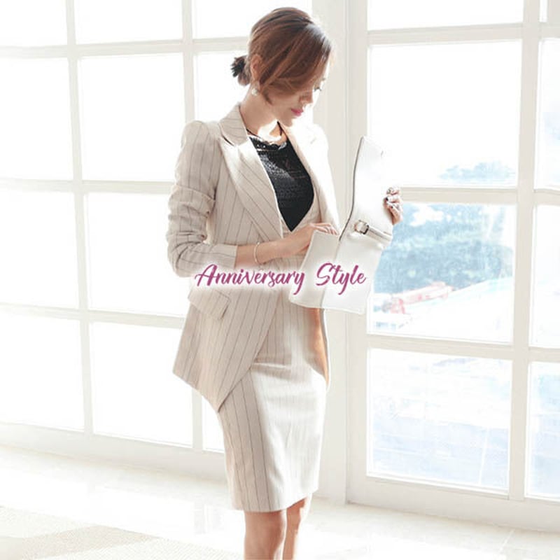 ワンピーススーツ ネイビーM即納 黒 白 S-2L セットアップ ジャケット  