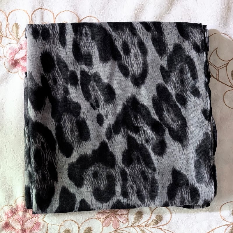 ストール ヒョウ柄 即納 ブラウン 黒 ベージュ 豹柄 ポリエステル