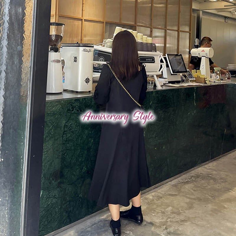 ワンピース 2L-5L 黒 ロング ぽっちゃり 大きいサイズ 大人可愛い YT