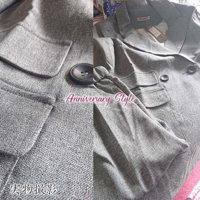 セットアップ パンツスーツ ジャケット グレー XS/2XL パンツスーツ 黒 グレー XS-2XL 一部即納 セットアップ 長袖
