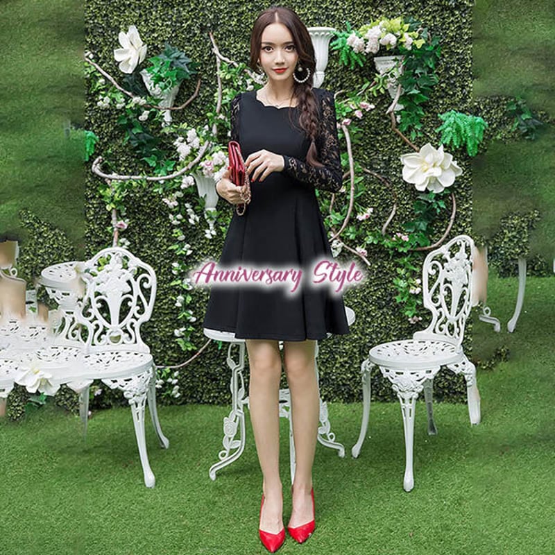 5L即納 ミニドレス 黒 ぽっちゃり M-6L 大きいサイズ パーティードレス