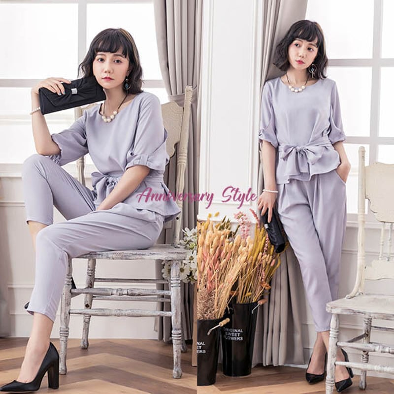 パンツスーツ レディース 40代 50代 ピンク 2L S M L 3L 黒 ネイビー