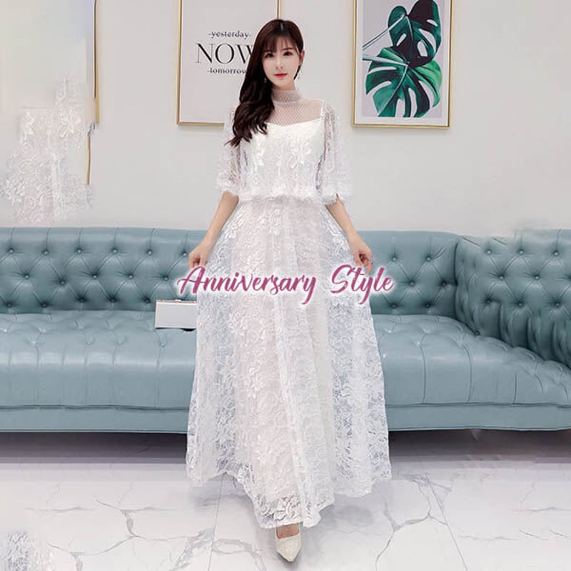 ロングドレス 演奏会 袖あり 50代 黒 白 M L 2L 3L 4L 5L パーティー