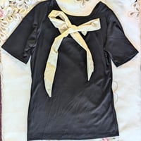 黒 背中リボン カットソー Tシャツ 夏 トップス 90014746 薄手 半袖 新品