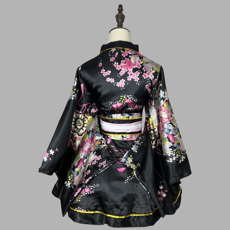 着物ドレス 赤 黒 白 F 4L コスプレ 花魁 浴衣 LYG-81026 祭り