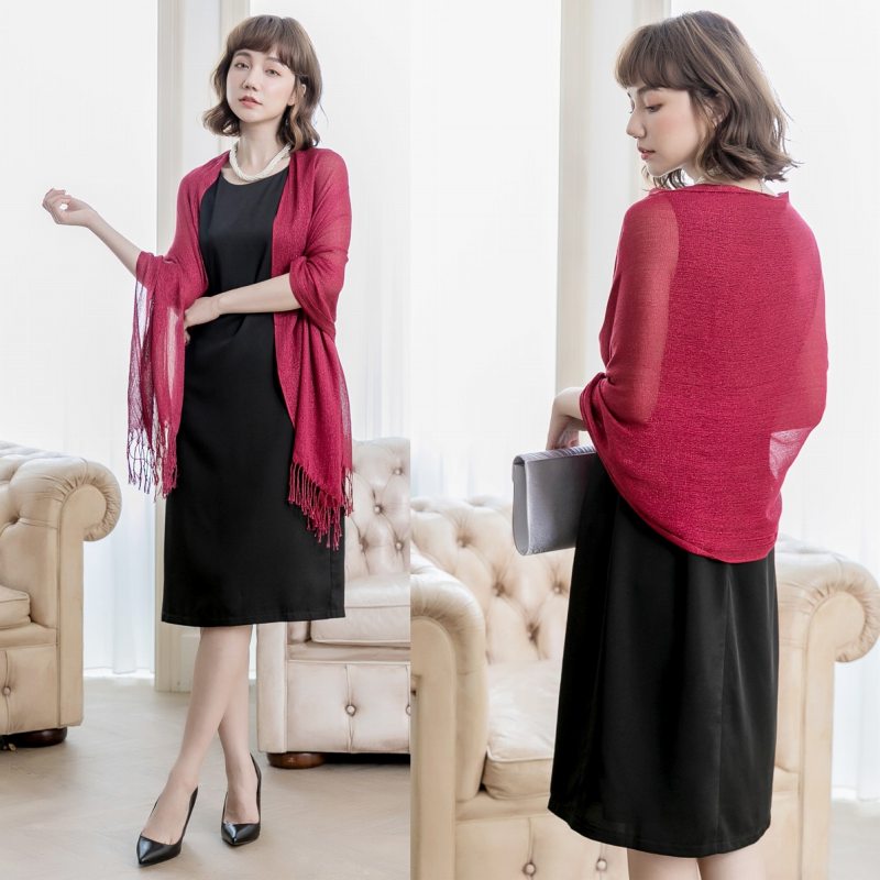 ショール 5色 パーティードレス ストール UV対策 ラメ入り