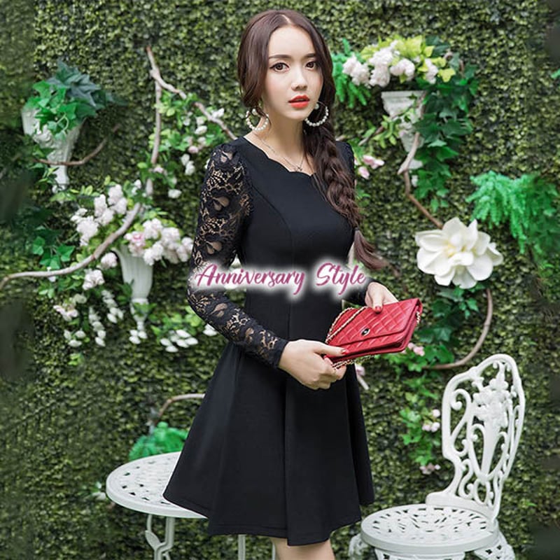 5L即納 ミニドレス 黒 ぽっちゃり M-6L 大きいサイズ パーティードレス