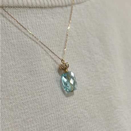 【K10】perfume bottle series　necklace ＜aquamarine＞