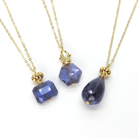 perfume bottle series　necklace ＜iolite＞