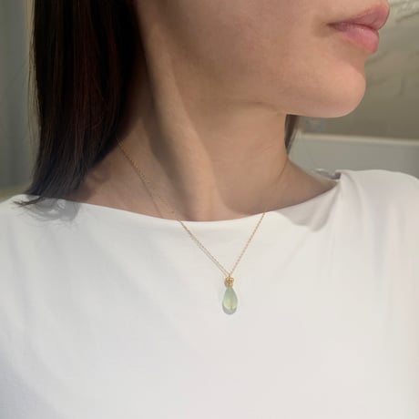perfume bottle series　necklace＜prehnite＞