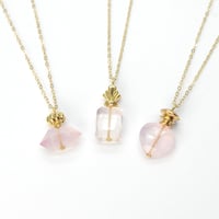 perfume bottle series　necklace ＜rose quartz＞