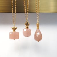 perfume bottle series　necklace ＜peach moon stone＞
