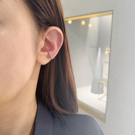 perfume bottle series　earcuff Square size＜pink amethyst＞