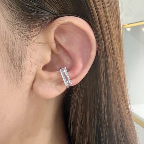 perfume bottle series　earcuff Square size＜pink amethyst＞