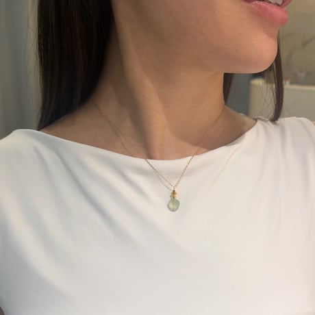perfume bottle series　necklace＜prehnite＞