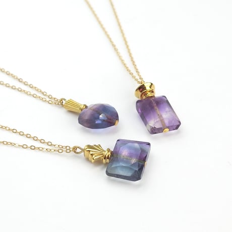 perfume bottle series　necklace＜fluorite＞