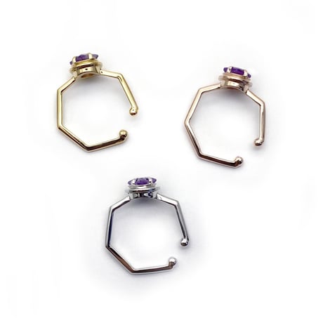 perfume bottle series　earcuff Msize＜amethyst＞