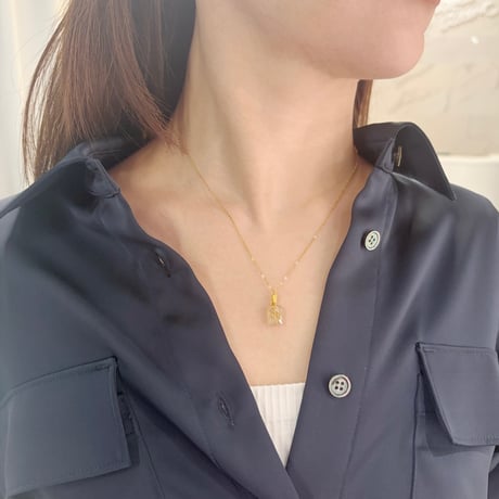 perfume bottle series　necklace ＜rutile quartz＞