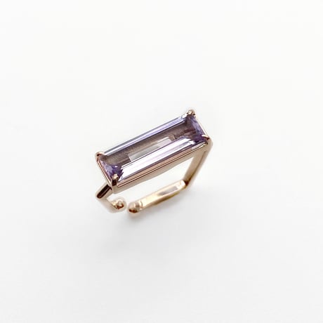 perfume bottle series　earcuff Square size＜pink amethyst＞