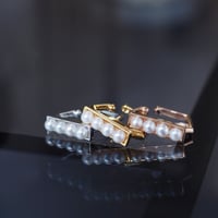 perfume bottle series　earcuff Square size＜freshwater pearl＞