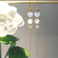 perfume bottle series < blue chalcedony ＆ white moon stone & herkimer quartz＞