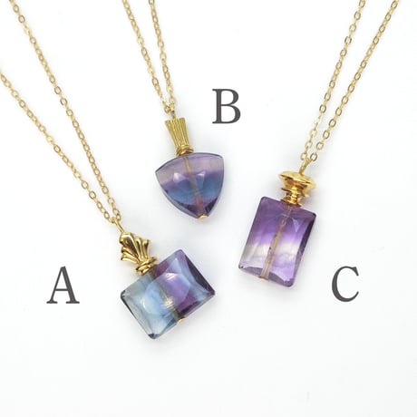 perfume bottle series　necklace＜fluorite＞