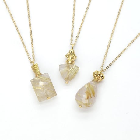 perfume bottle series　necklace ＜rutile quartz＞