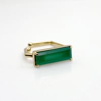 perfume bottle series　earcuff Square size＜green onyx＞