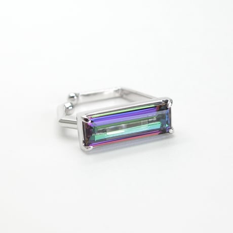perfume bottle series　earcuff Square size＜mystic topaz green＞