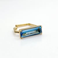 perfume bottle series　earcuff Square size＜swiss blue topaz＞