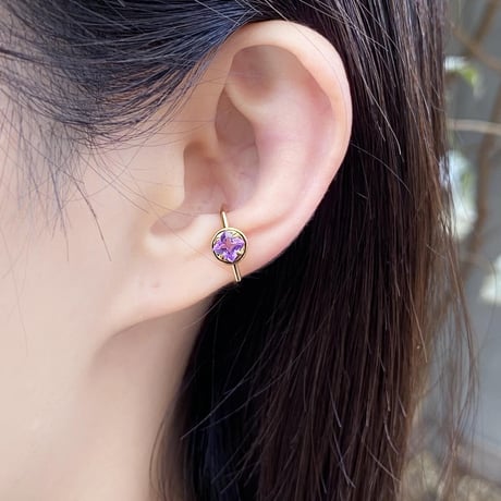 perfume bottle series　earcuff Msize＜amethyst＞