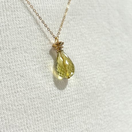 perfume bottle series　necklace ＜lemon quartz＞