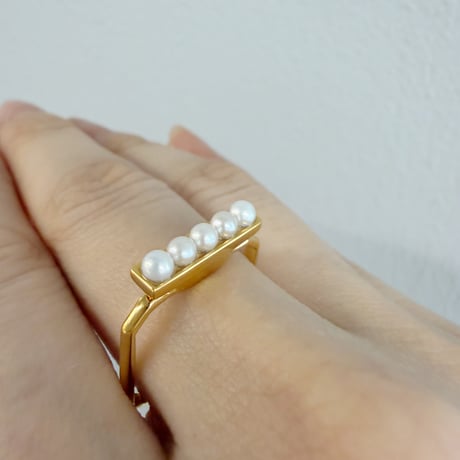 perfume bottle series　ring＜freshwater pearl＞
