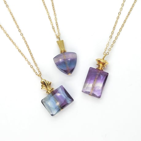 perfume bottle series　necklace＜fluorite＞