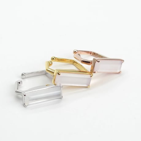 perfume bottle series　earcuff Square size＜shell&quartz＞