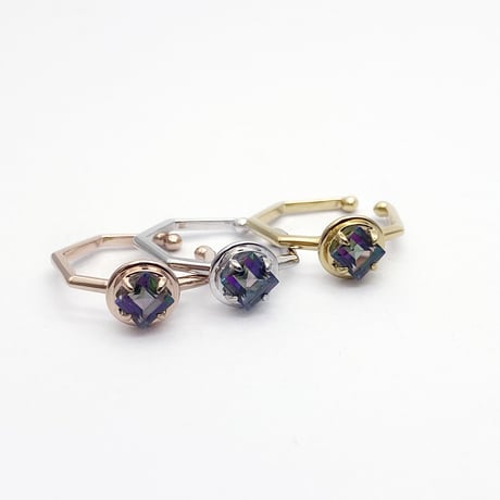 perfume bottle series　earcuff Msize＜mystictopaz green＞