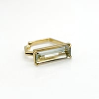 perfume bottle series　earcuff Square size＜green amethyst＞