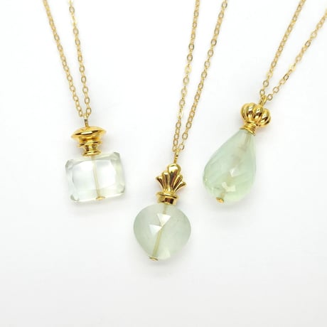 perfume bottle series　necklace＜prehnite＞