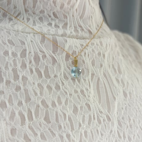 perfume bottle series　necklace ＜blue topaz＞