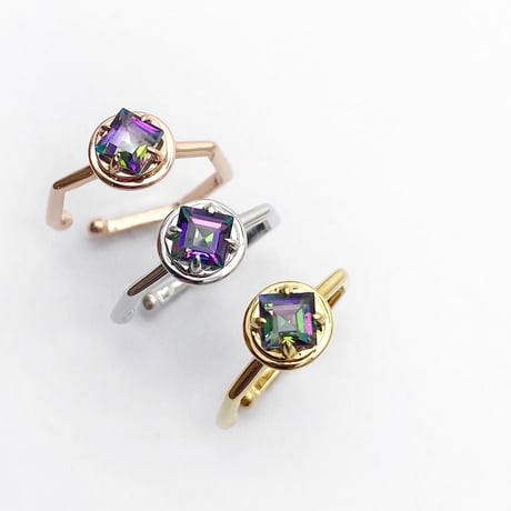 perfume bottle series　earcuff Msize＜mystictopaz green＞