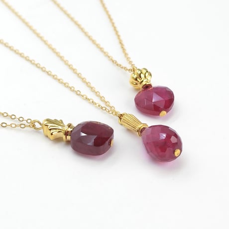 perfume bottle series　necklace＜ruby＞
