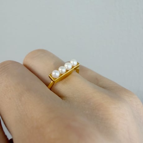 perfume bottle series　ring＜freshwater pearl＞