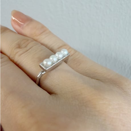 perfume bottle series　ring＜freshwater pearl＞