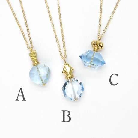 perfume bottle series　necklace ＜blue topaz＞