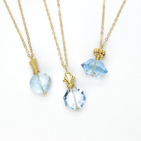 perfume bottle series　necklace ＜blue topaz＞