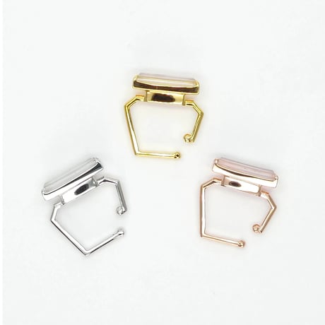 perfume bottle series　earcuff Square size＜shell&quartz＞