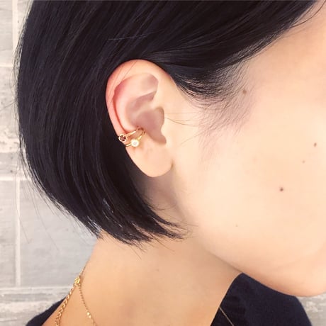 perfume bottle series　earcuff Ssize＜rhodolite garnet＞