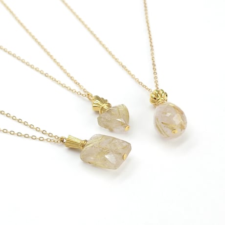 perfume bottle series　necklace ＜rutile quartz＞
